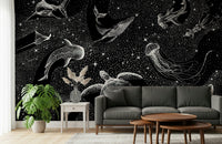 An artistic nature seascape mural for home decor.