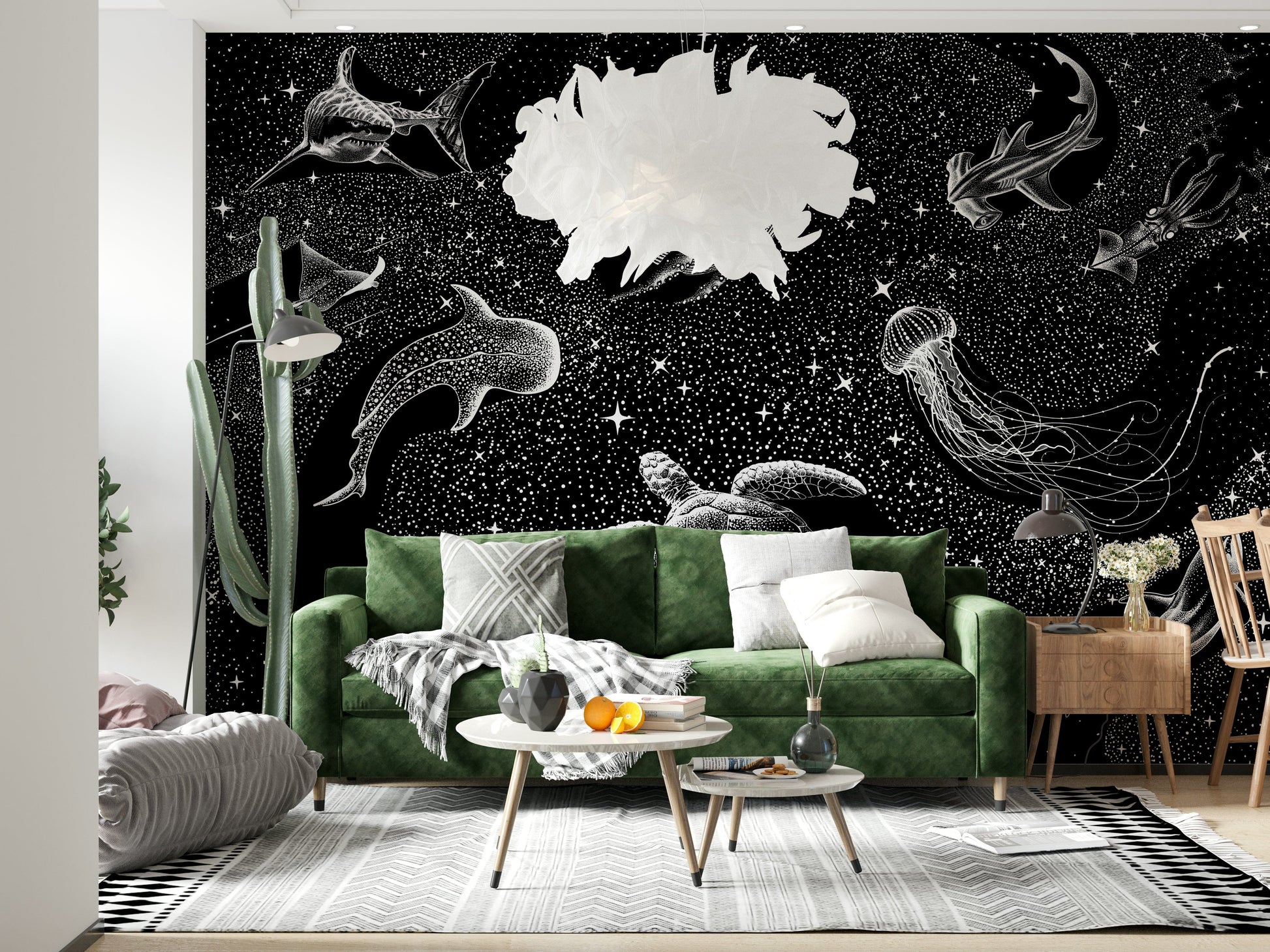 A serene underwater scene wall mural for your decor.