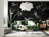 A serene underwater scene wall mural for your decor.