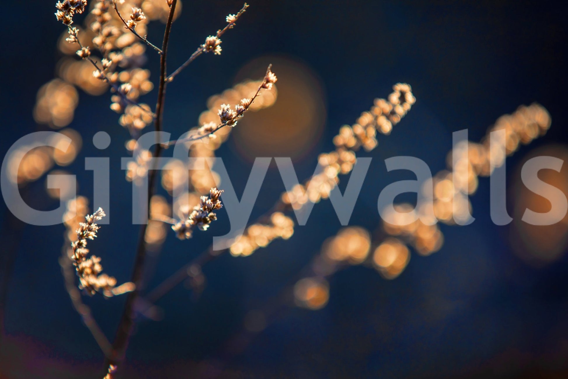 Airy floral design wallpaper mural

