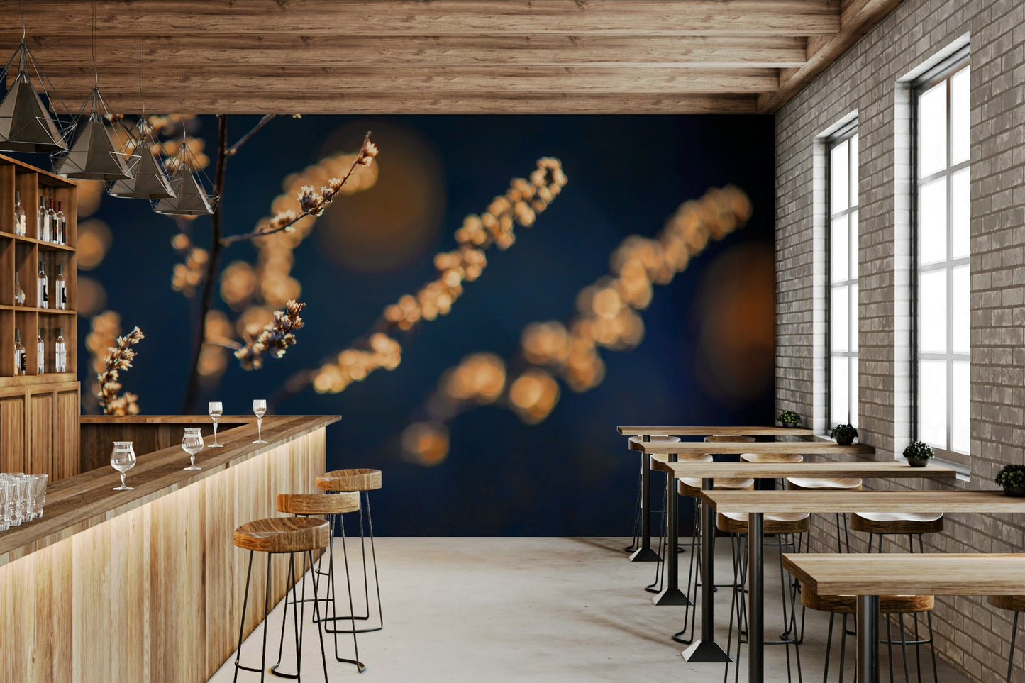 Gentle botanical mural wallpaper
