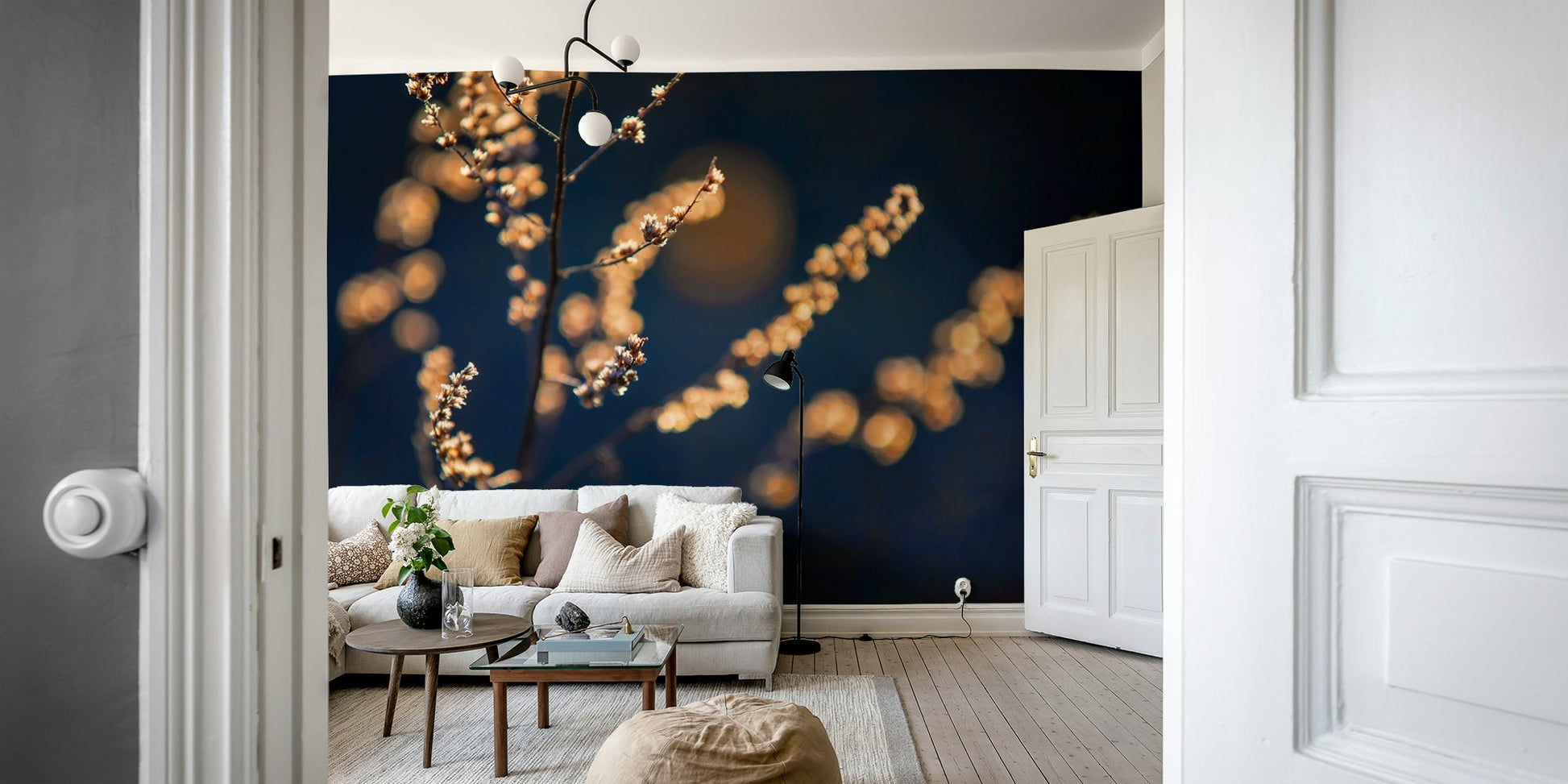 Blurry floral background wall mural

