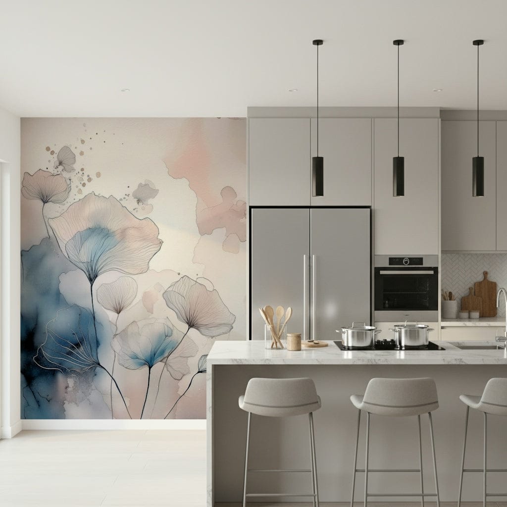 Delicate Floralscape Wall Mural