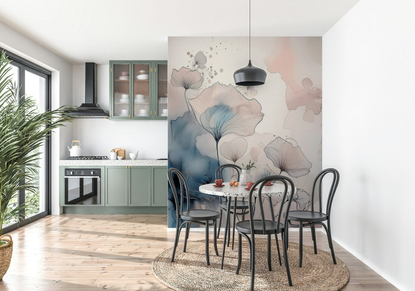 Delicate Floralscape Wall Mural