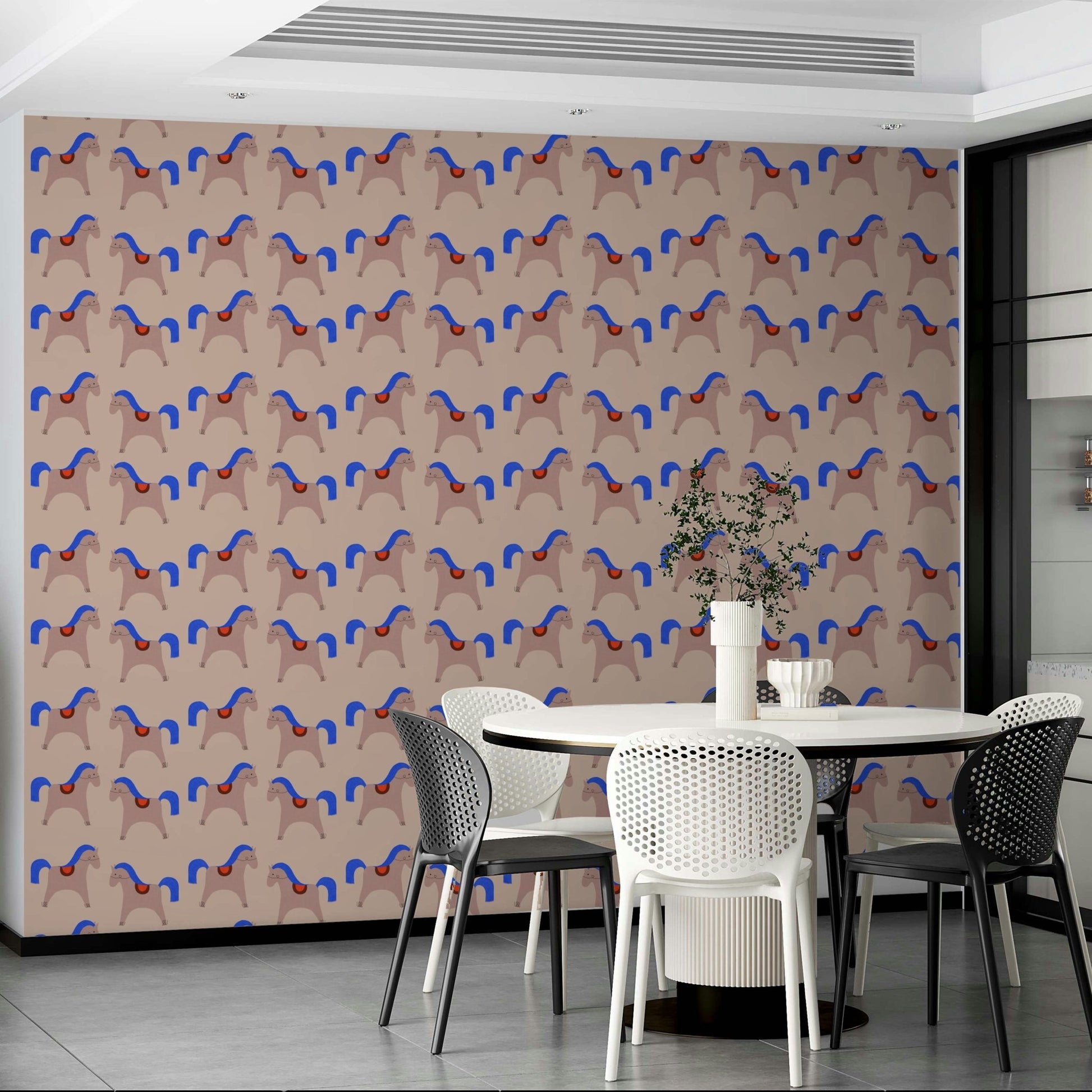 Delight Carousel wallpaper with charming curves

