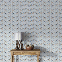 Nostalgic fairground wallpaper in blush and cream hues

