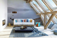 Tranquil lake scene with reflections on water

