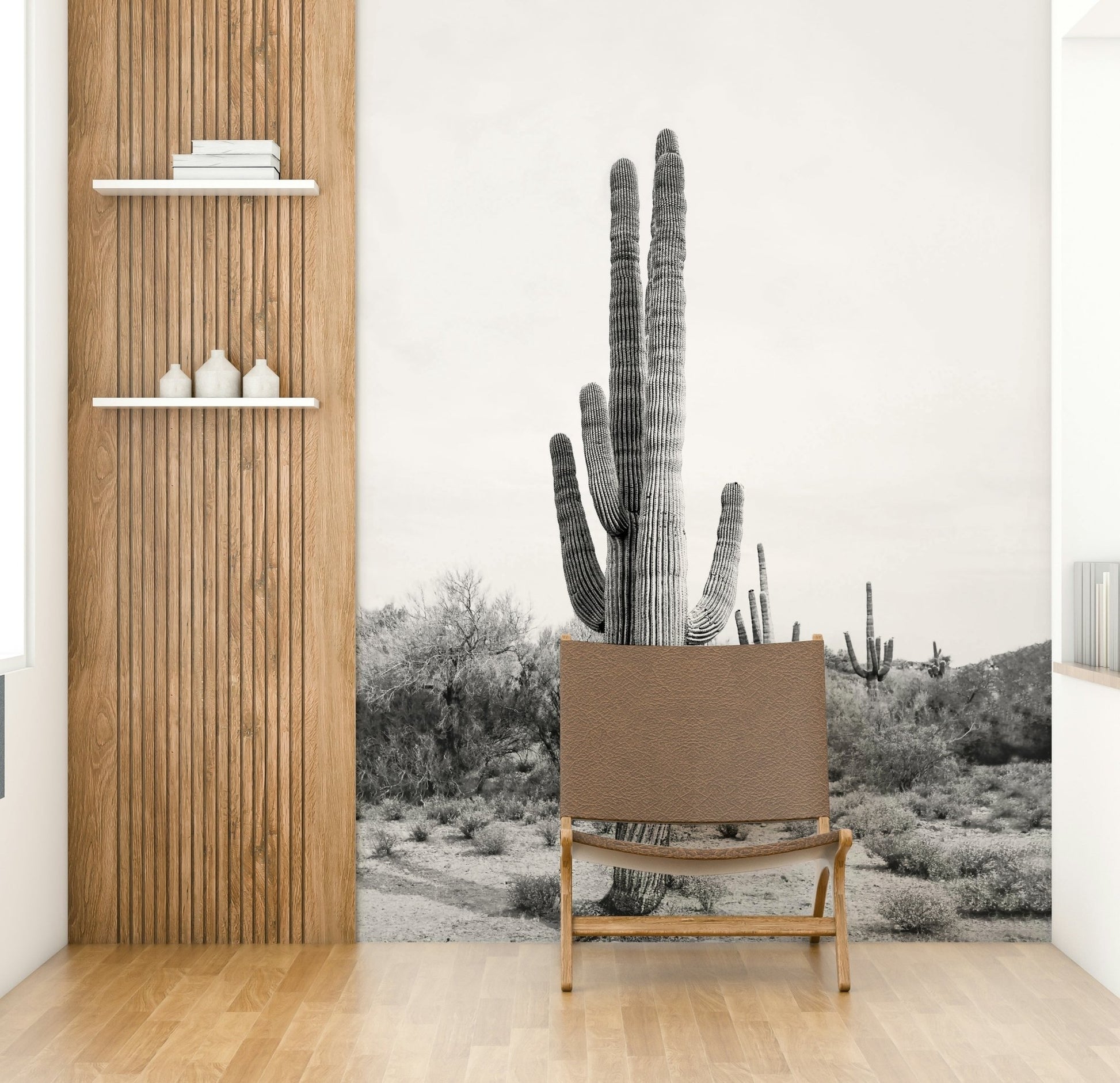 Monochrome cactus silhouette design for a modern look

