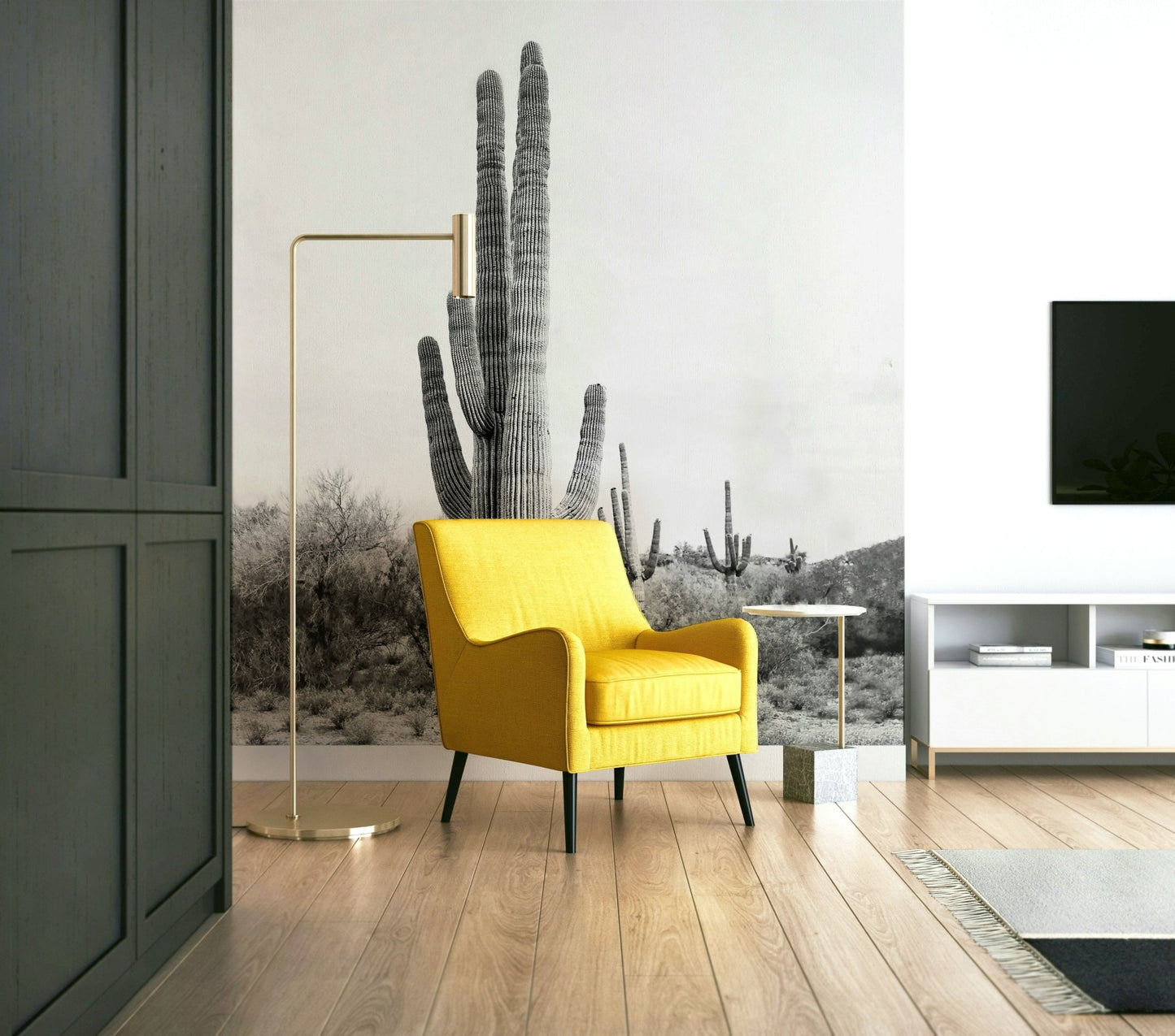 Bold cactus mural wallpaper adds unique character to any room

