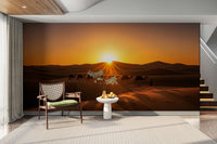 Wall mural with camels and sand dunes

