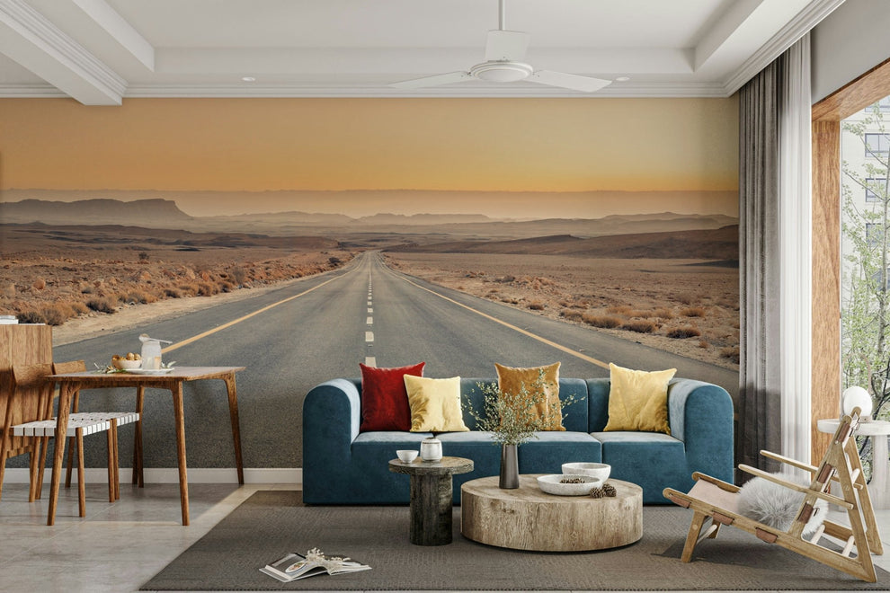 Desert Highway Mural | Open Road & Wanderlust Wallpaper