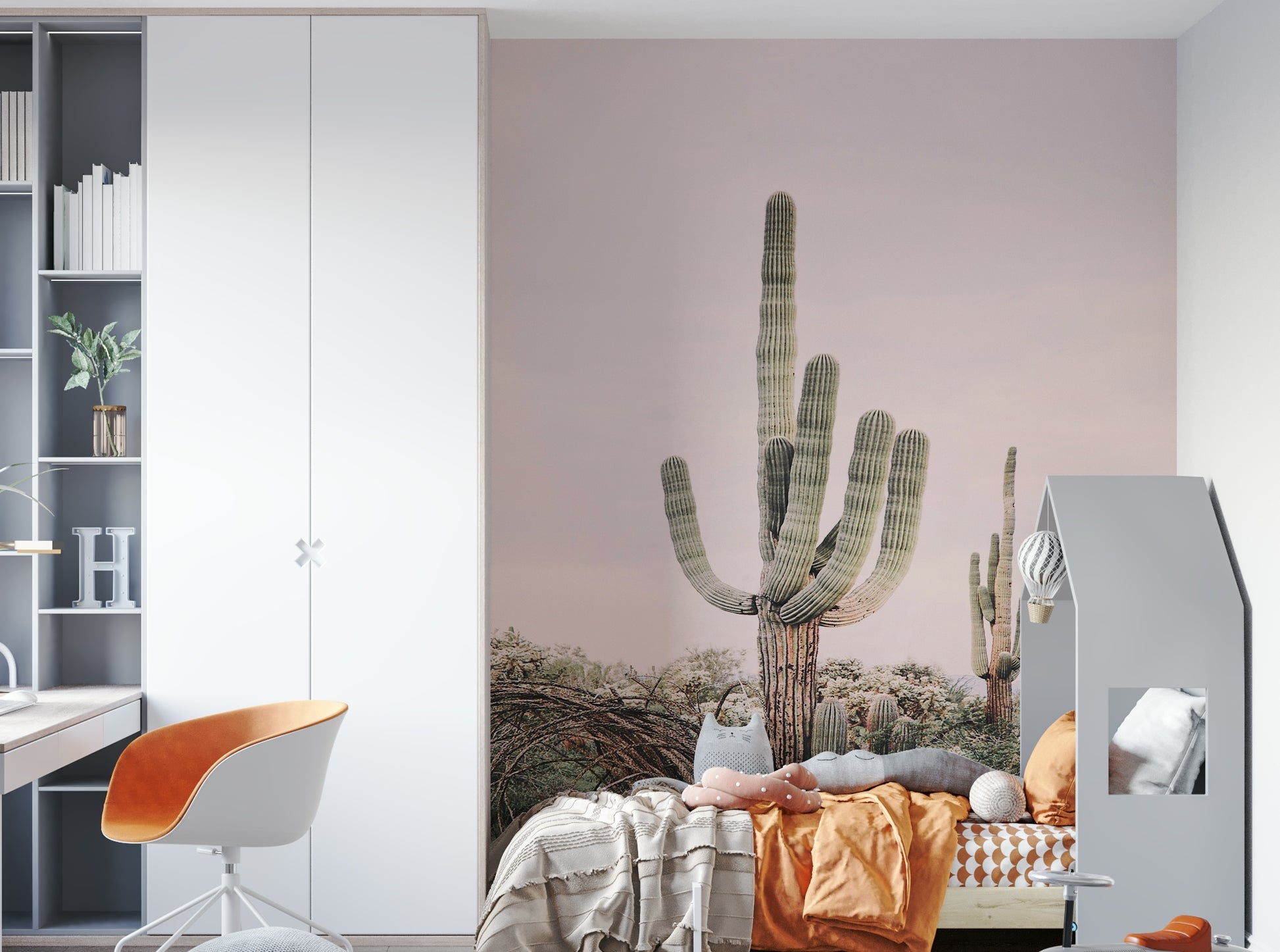 Sunset desert wallpaper in warm earth tones


