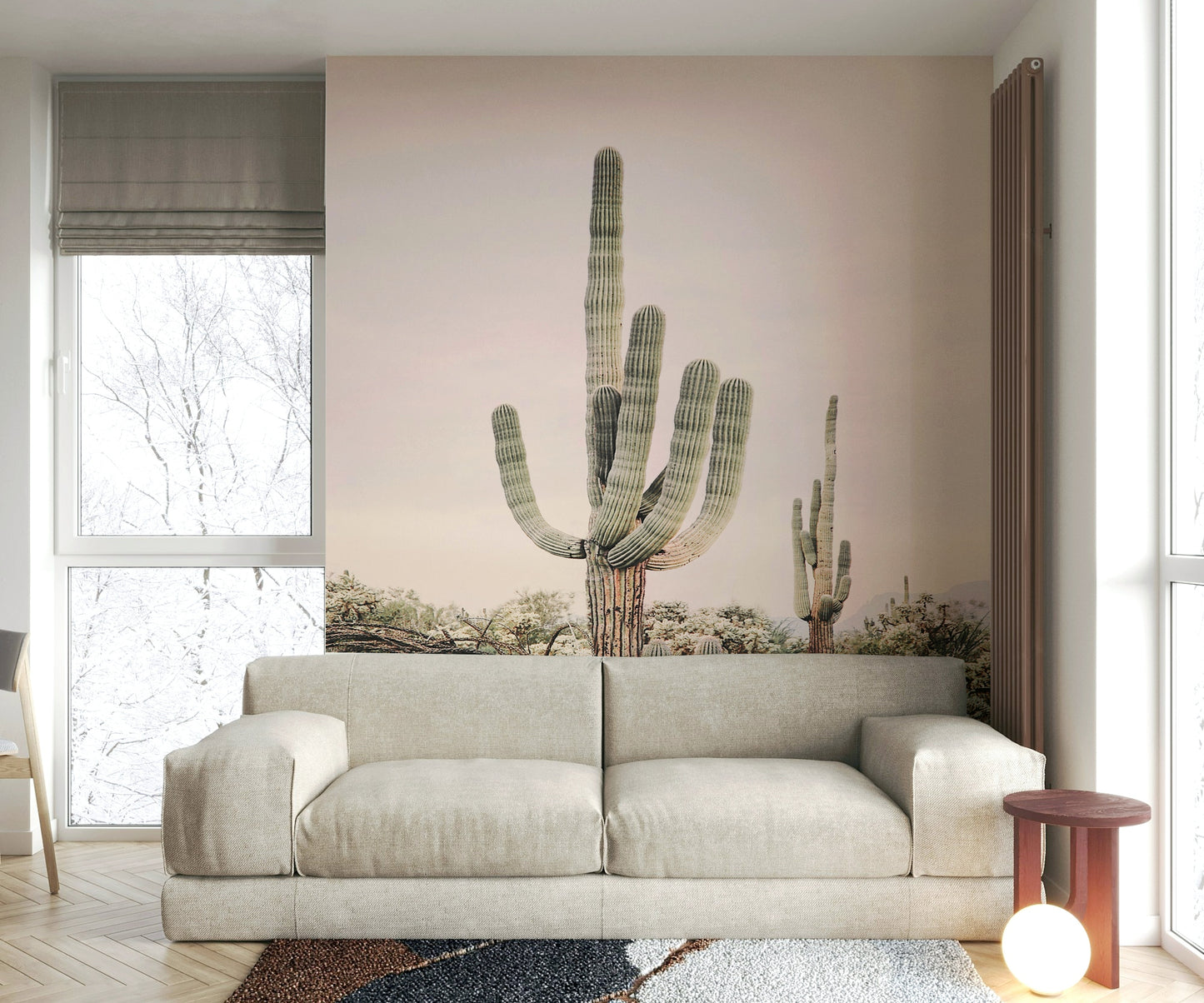 Peaceful desert scene wall mural for modern homes

