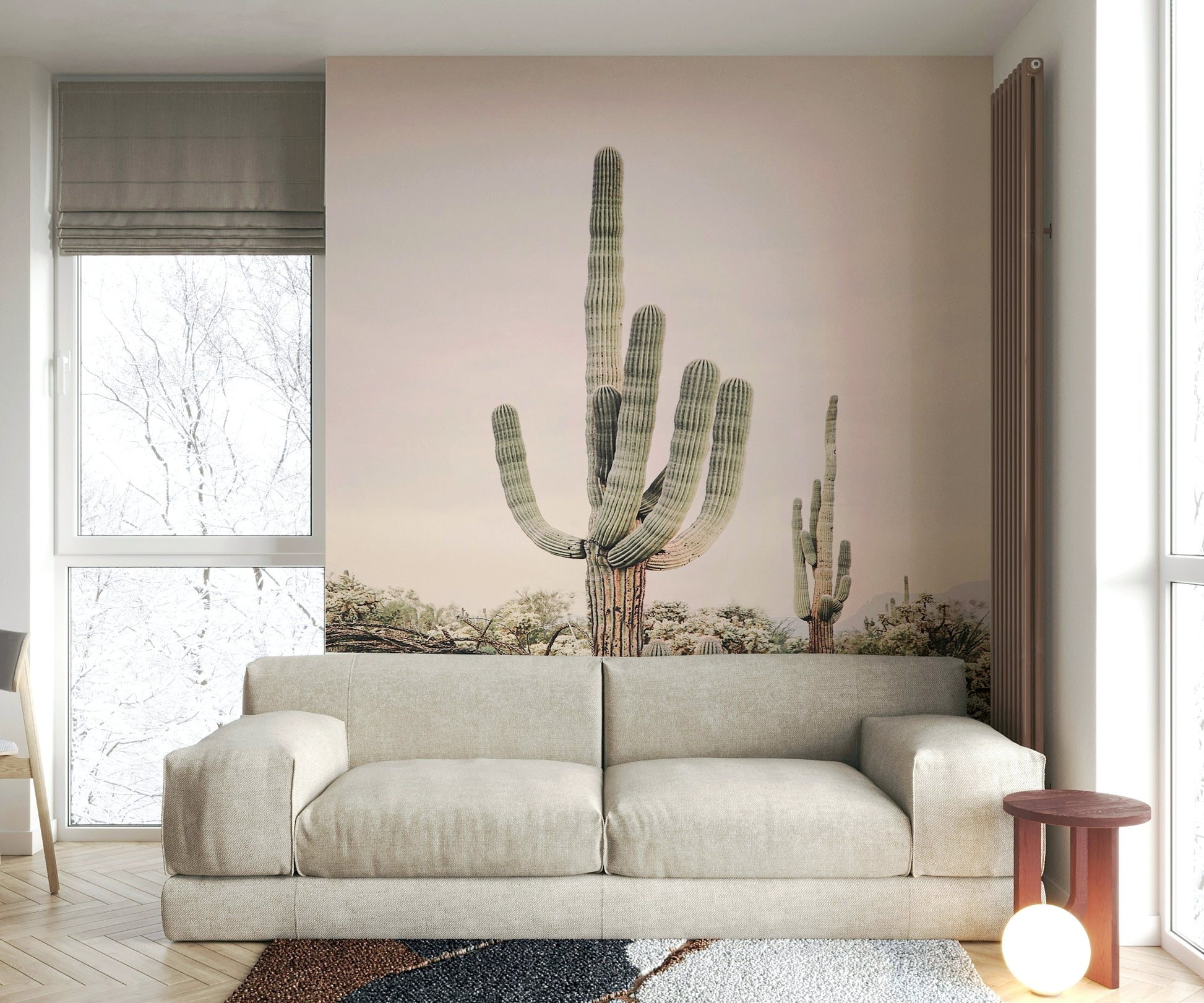 Peaceful desert scene wall mural for modern homes

