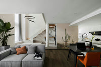 Living room styled with Desert Majesty mural

