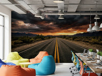 Desert Road Dusk Wall Mural