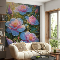 The colors are soft and muted, like pale pinks, whites, or yellows.
