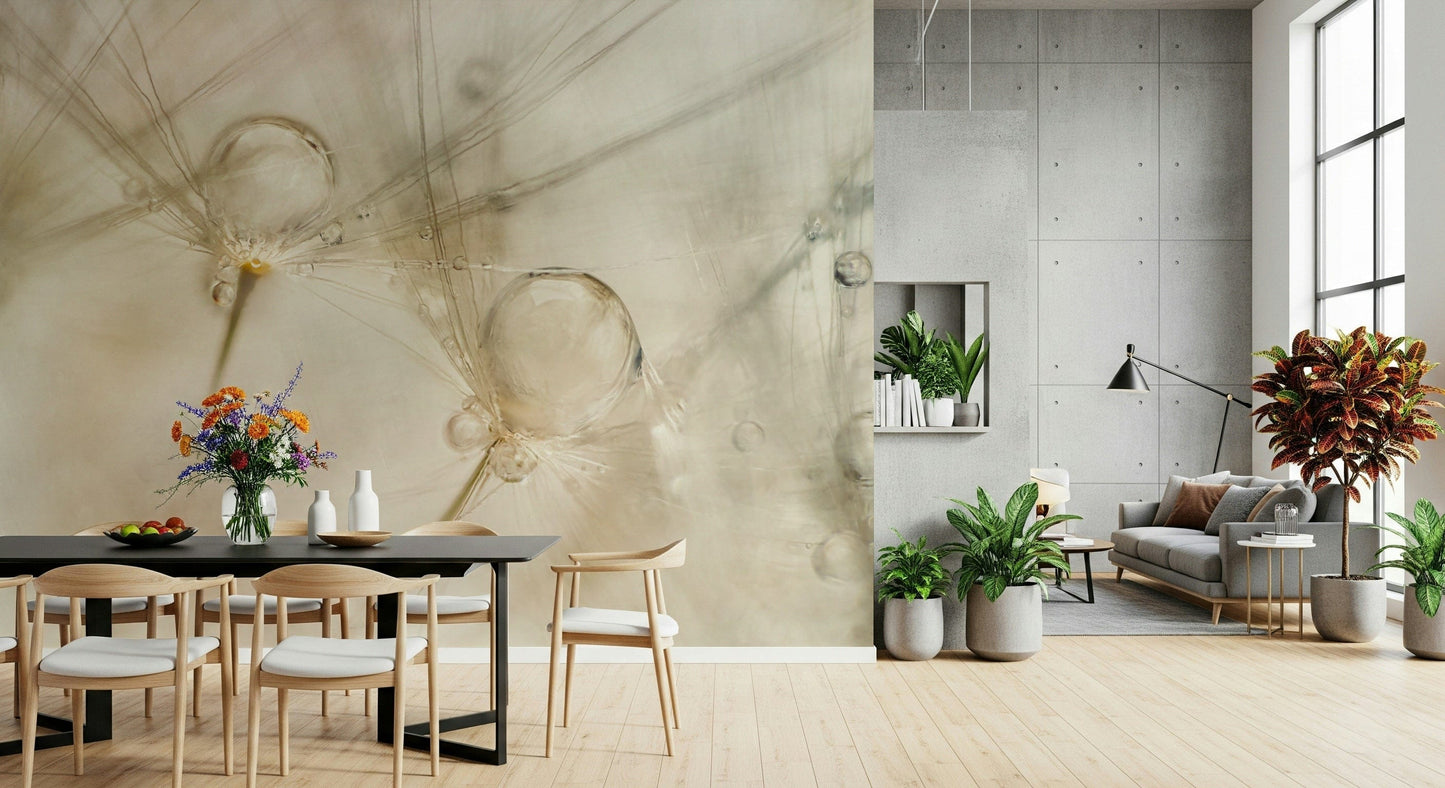 A contemplative gentle dew wallpaper mural for a feature wall.

