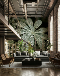 A living room featuring the blue lupine wall mural.