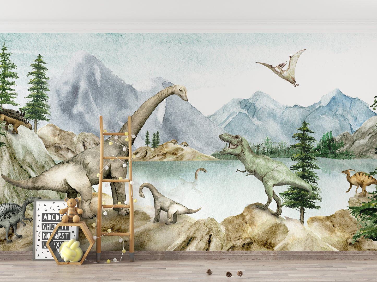 Dino dreams wallpaper murals for kids room - Giffywalls