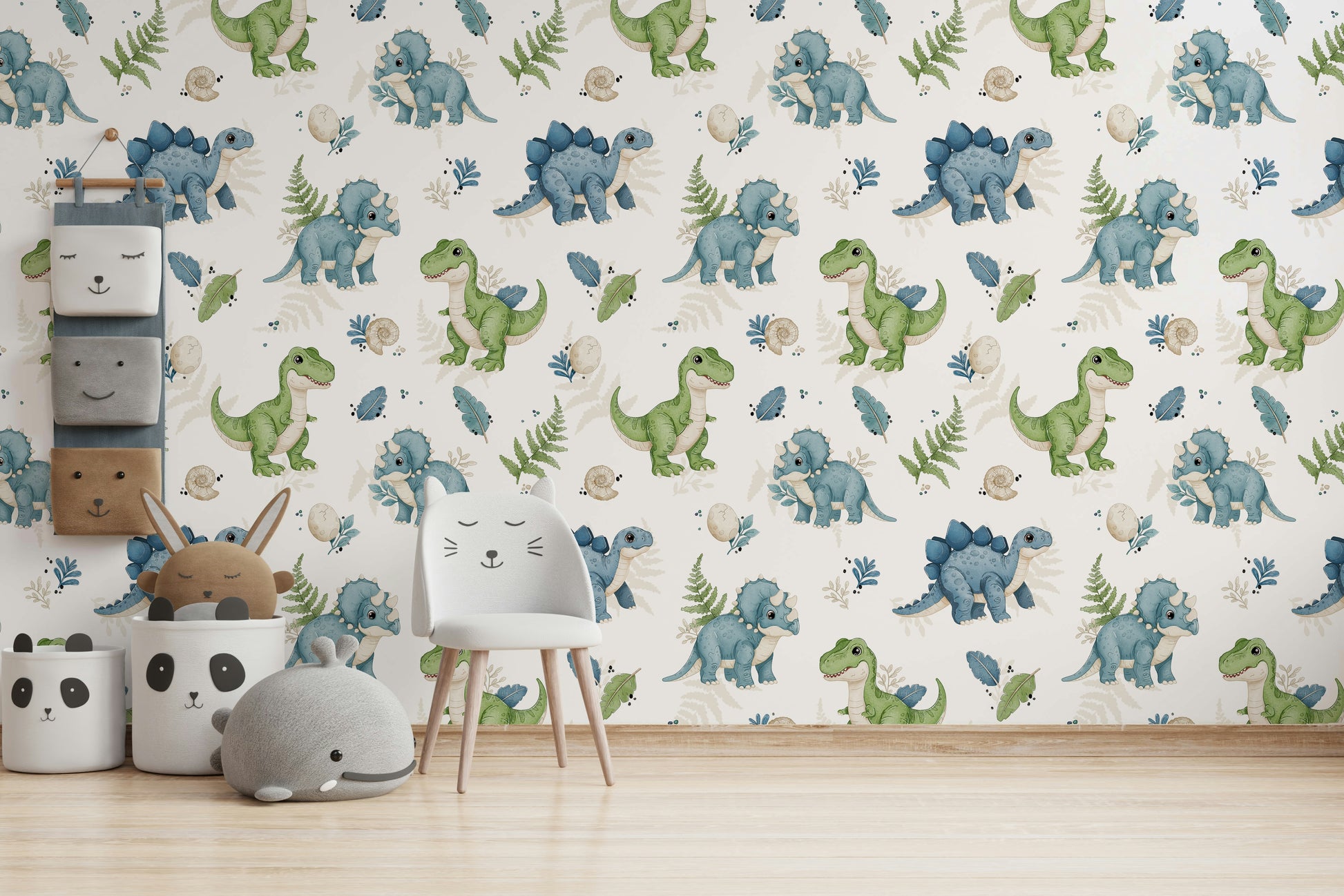 Fun dinosaur nursery wallpaper for toddlers

