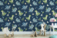 Playful dinosaur print for kids rooms


