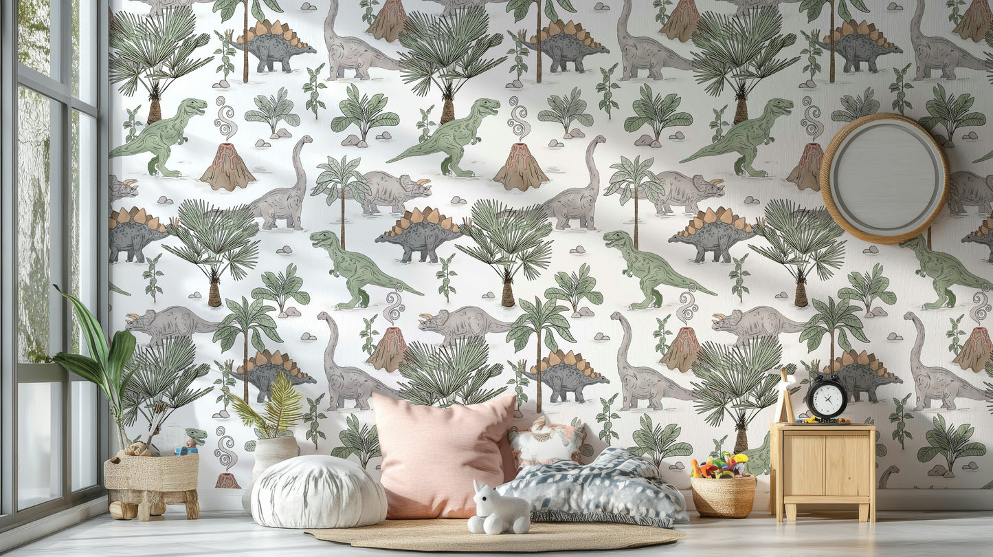 Dino Park peel and stick wall design

