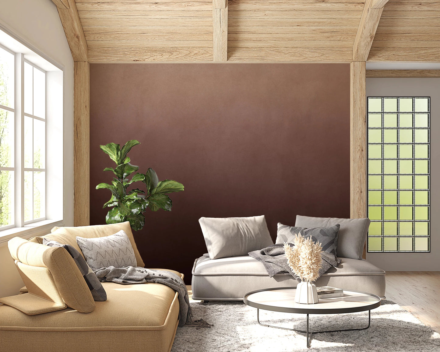 Dirty Paper - Ombre Peach Wall Mural