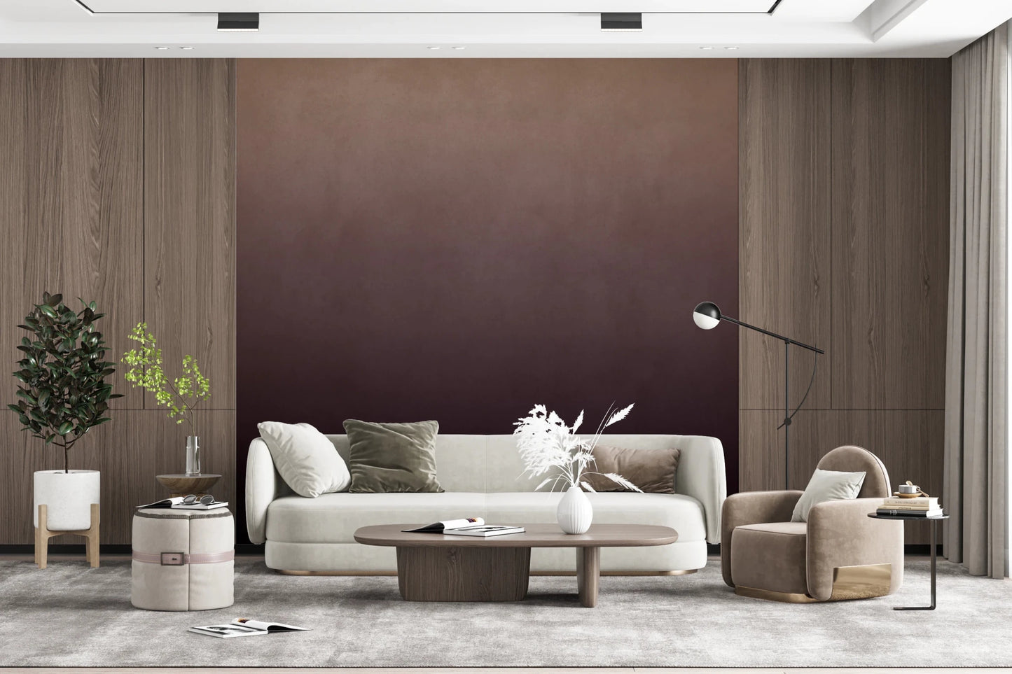 Dirty Paper - Ombre Plum Wall Mural