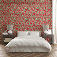 Light pink ditsy floral wallpaper for a cheerful look

