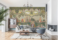 Cultural wall mural showcasing traditional divine scene