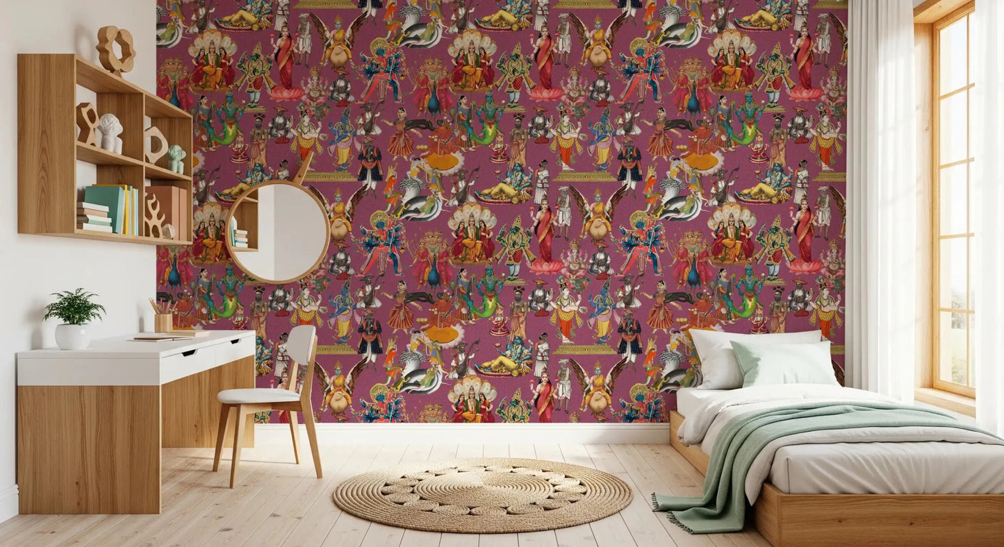 Divine Indian Pantheon Wall Mural
