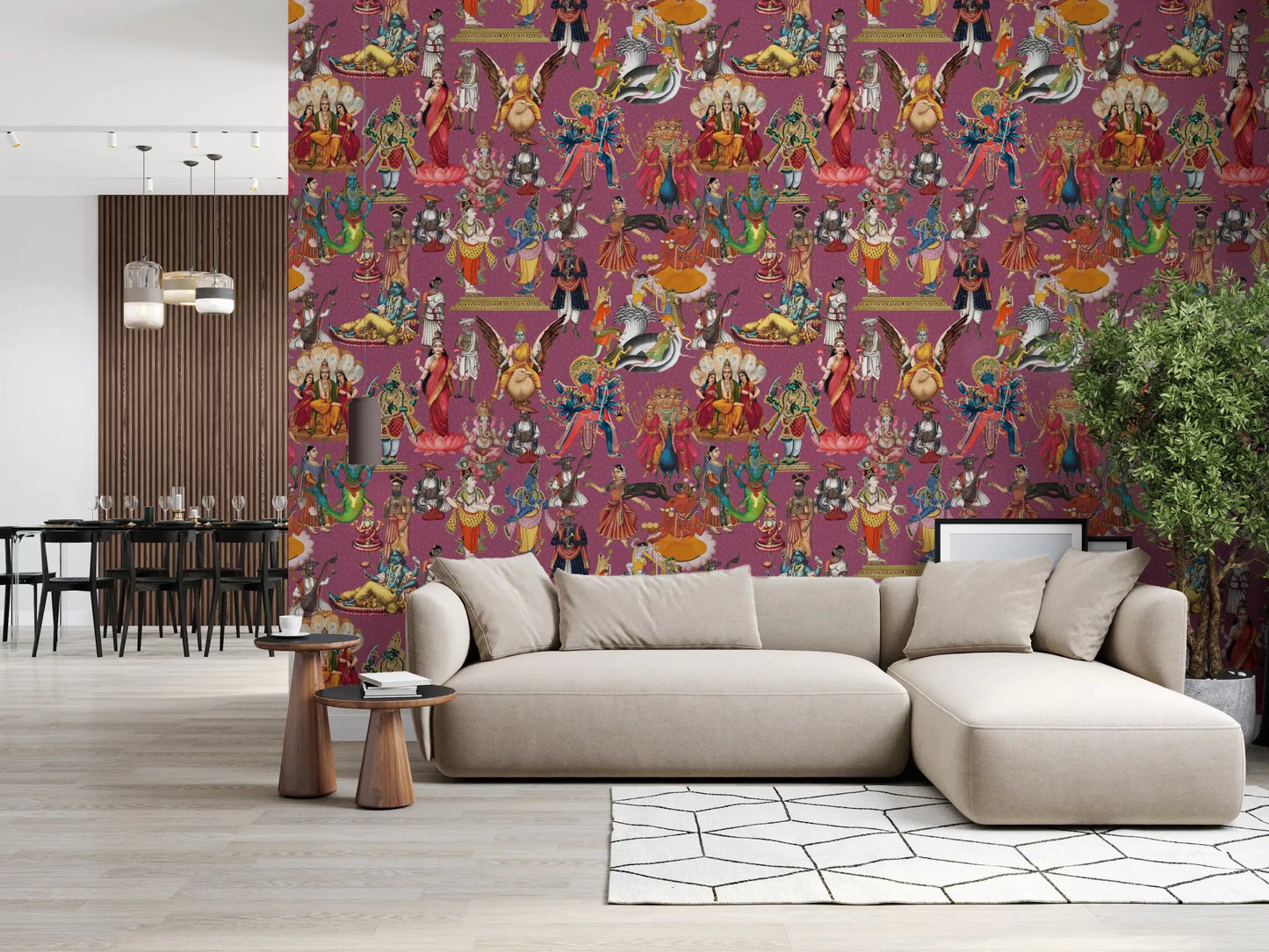 Divine Indian Pantheon Wall Mural