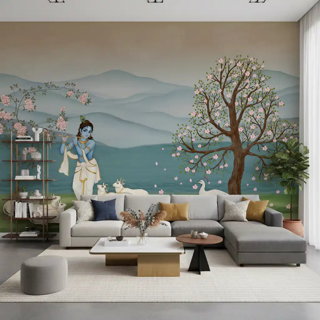 White peacock details Divine Serenity Garden Wall Mural