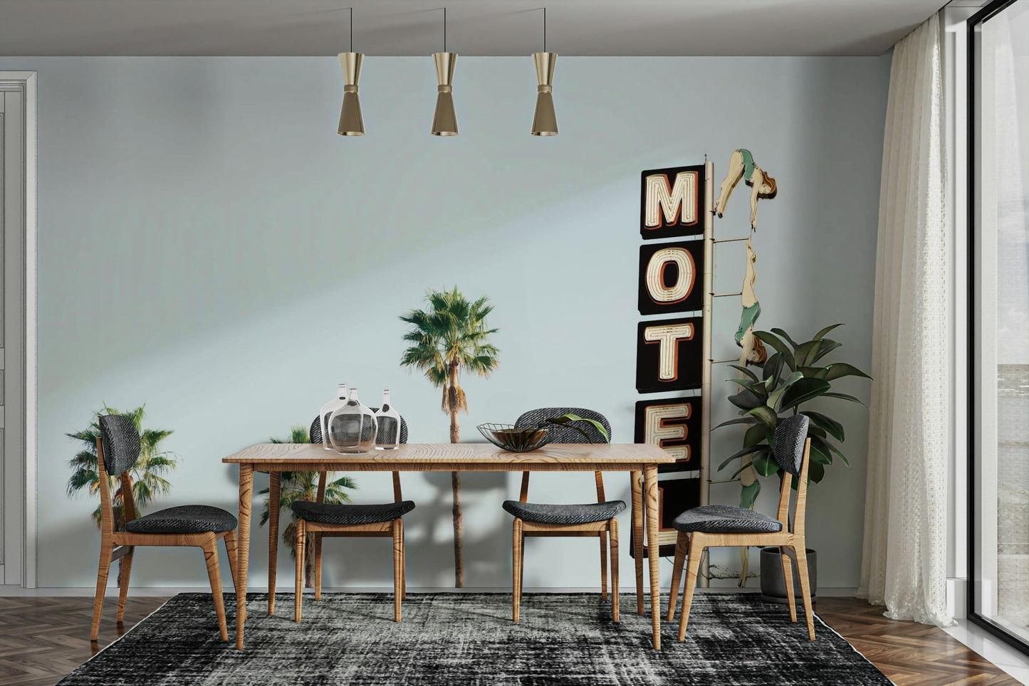 Ideal for a bathroom, living room, or pool house.

