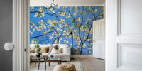 Nature-inspired wall design with floral touch
