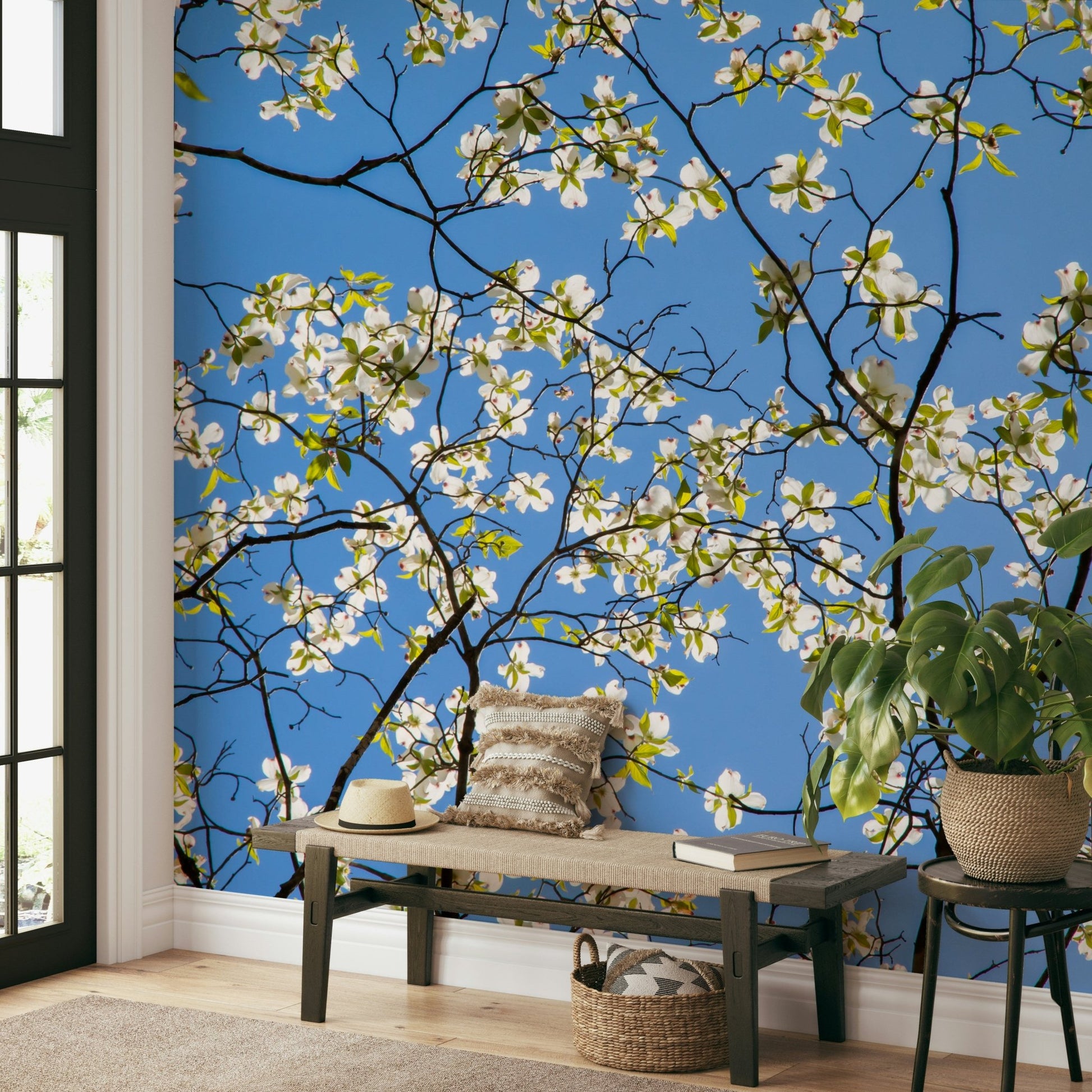 Delicate branches with fresh blossoms
