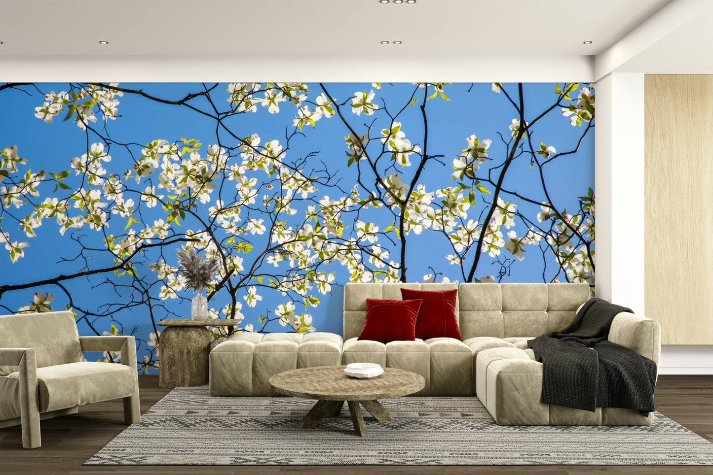 Dogwood tree wallpaper with white blossoms
