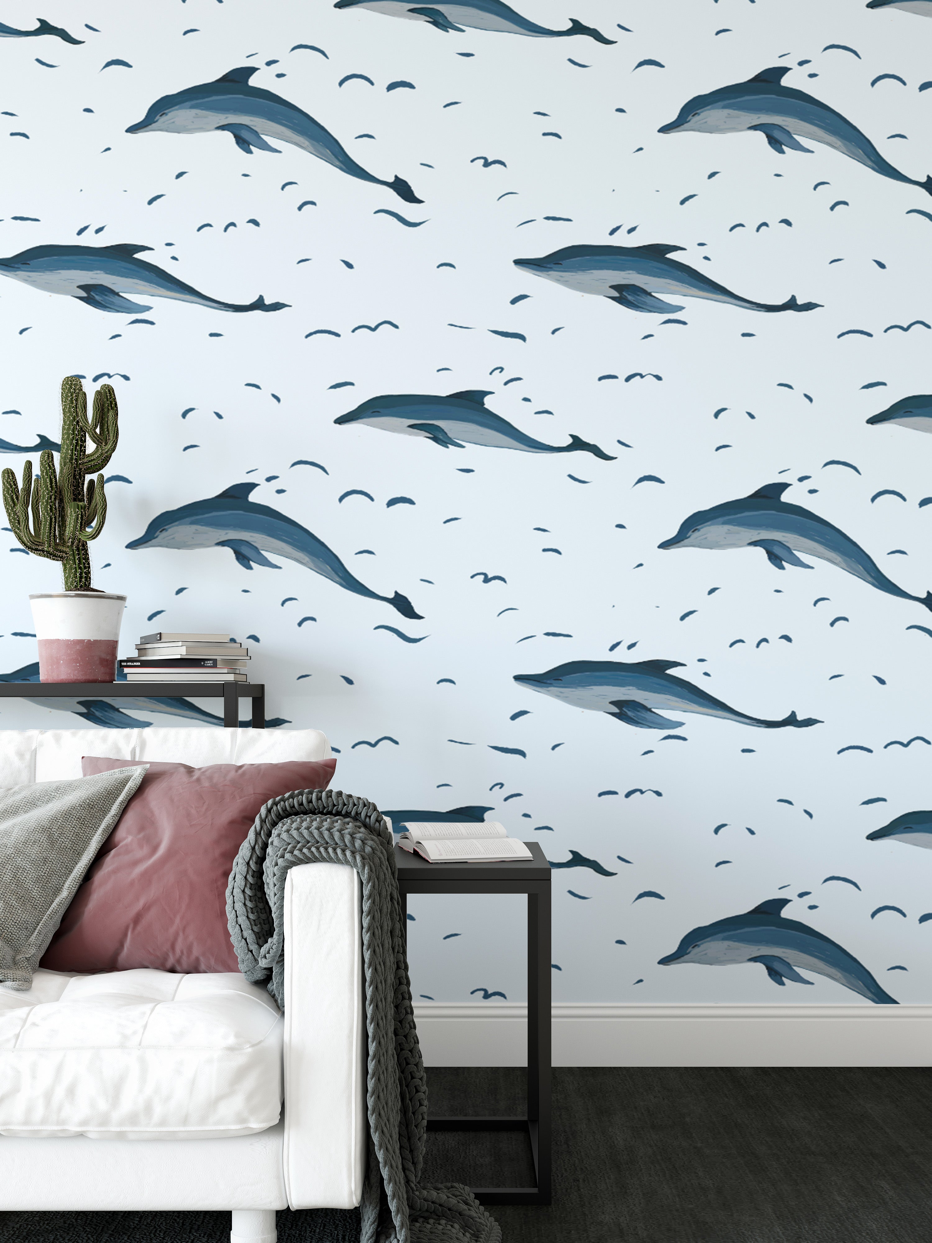 Dolphins in The Sea Wallpaper - Ocean-Inspired Design