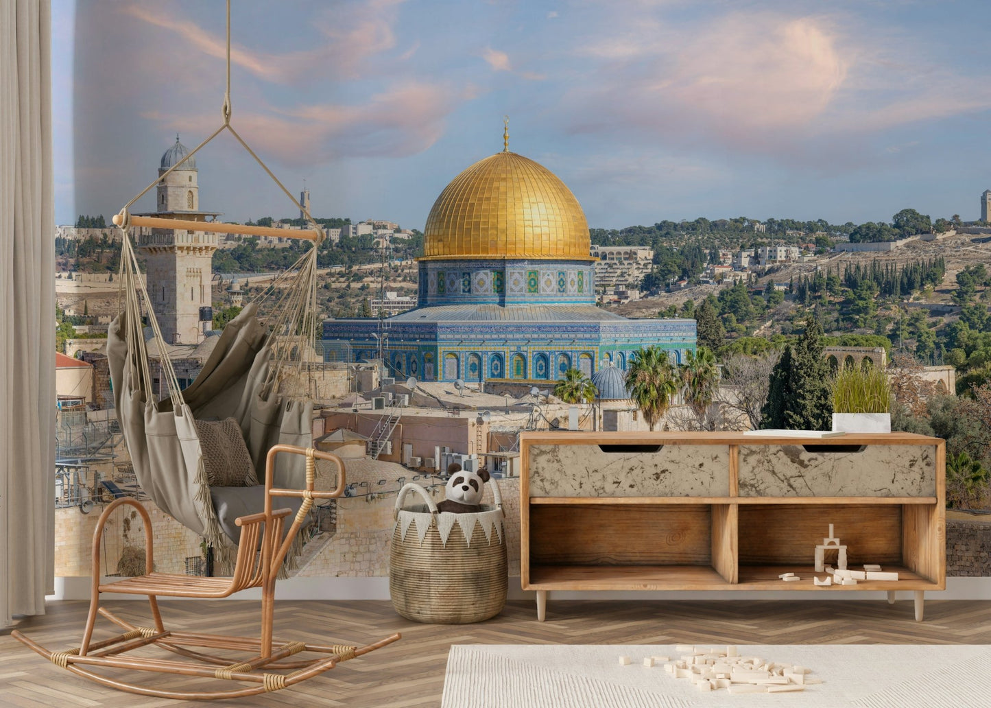 Dome of the Rock cityscape mural wallpaper

