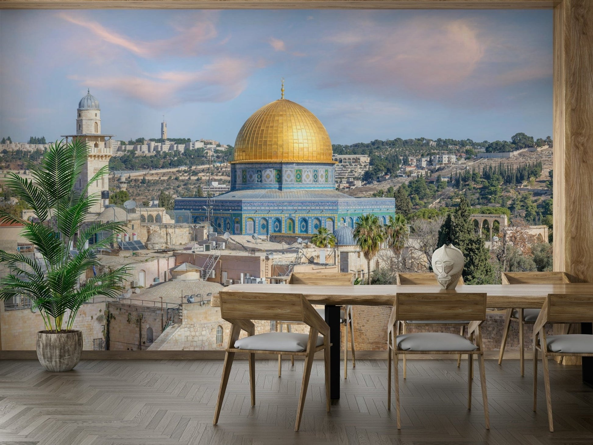 Elegant cityscape with iconic religious site

