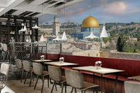 Golden Dome of the Rock with city view mural

