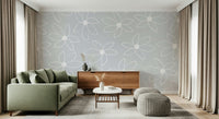 A beautiful doodle flower wallpaper mural for a whimsical room.

