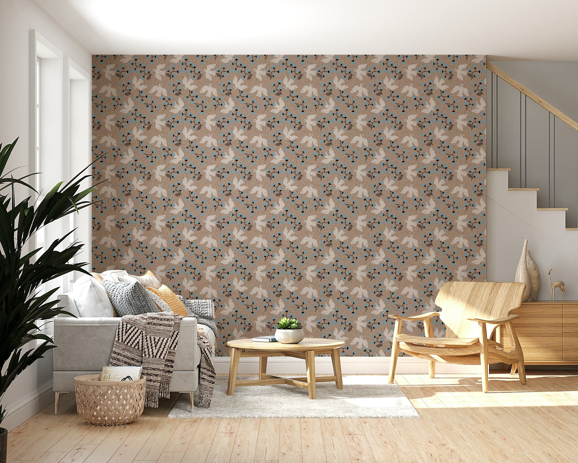 Dove & Berry Delight intricate bird and branch wall art.