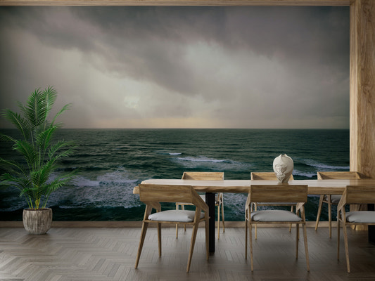 The wallpaper for walls being admired in a home.

