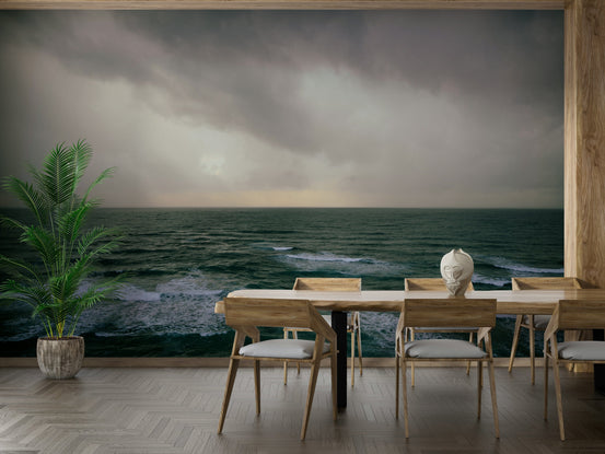 The wallpaper for walls being admired in a home.


