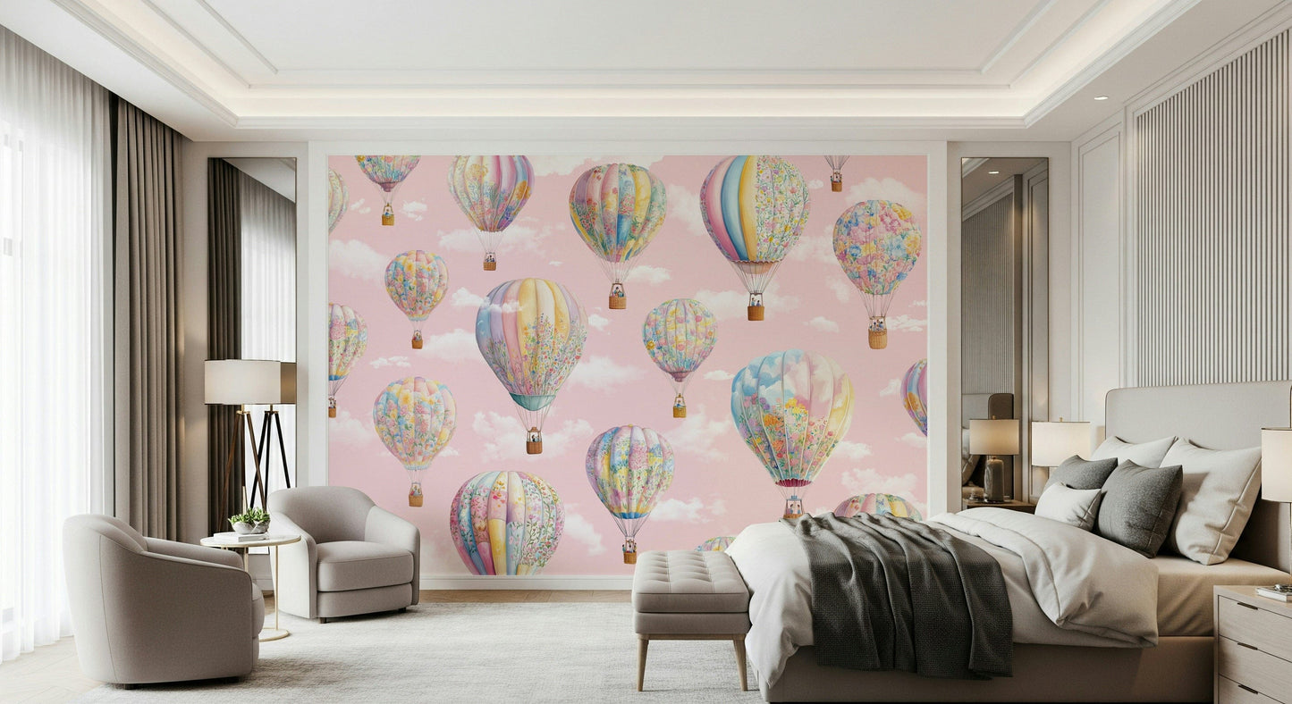 Dreamy Balloon Voyage  Wall Mural