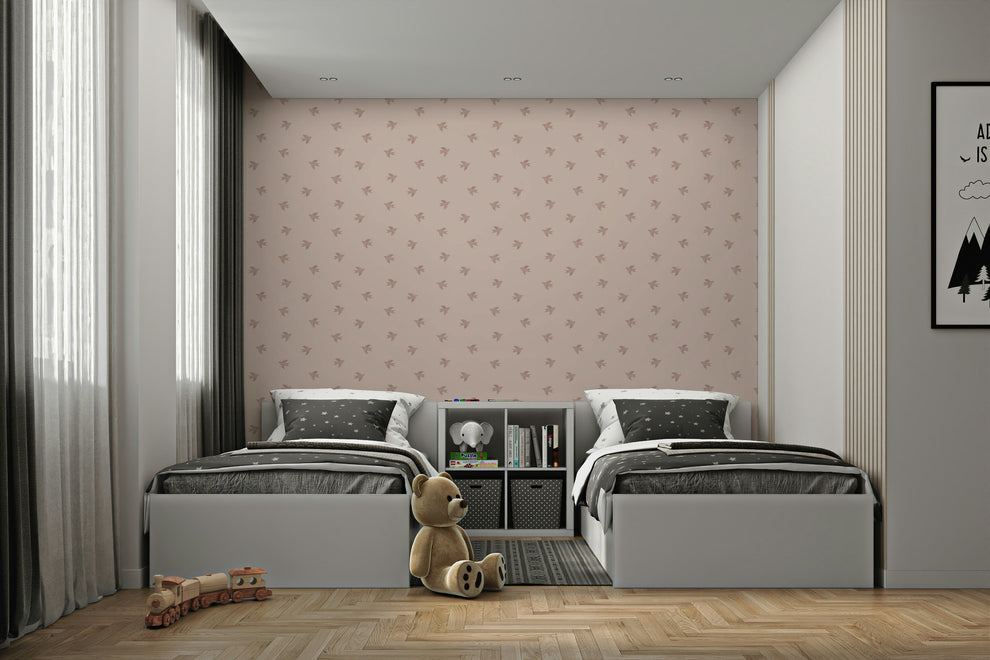Dreamy Birds Shell Pink Wallpaper for Soft Walls