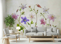 A classic soft floral wallpaper for walls.

