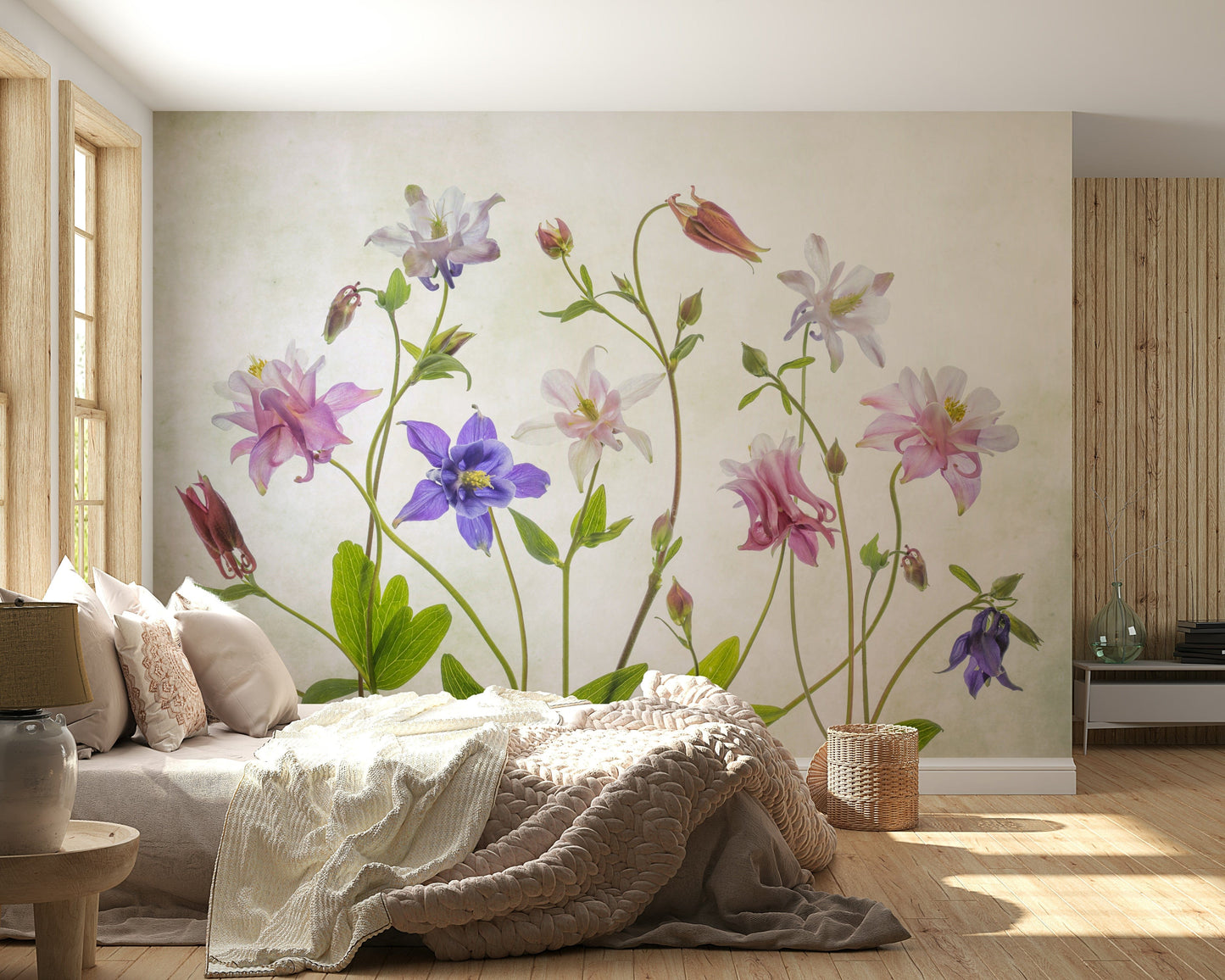 A serene subtle flower wall mural for your decor.

